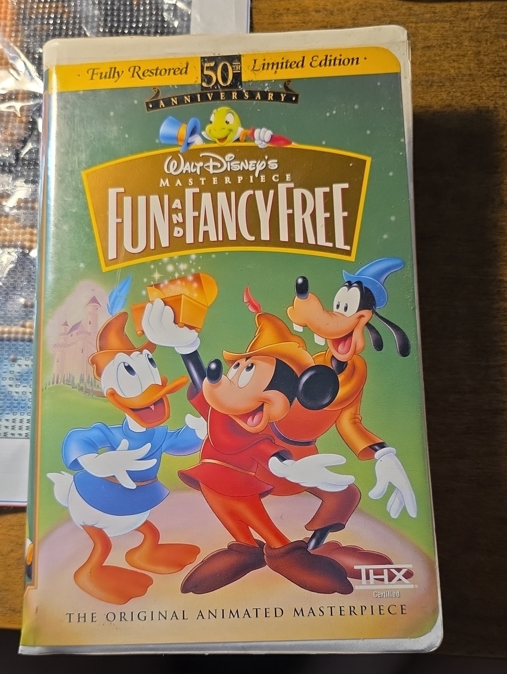 Disney Fun and Fancy Free Green Movie Case with Colorful Character Art